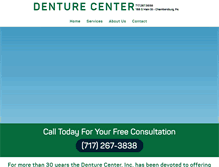 Tablet Screenshot of denturecenterofcentralpa.com